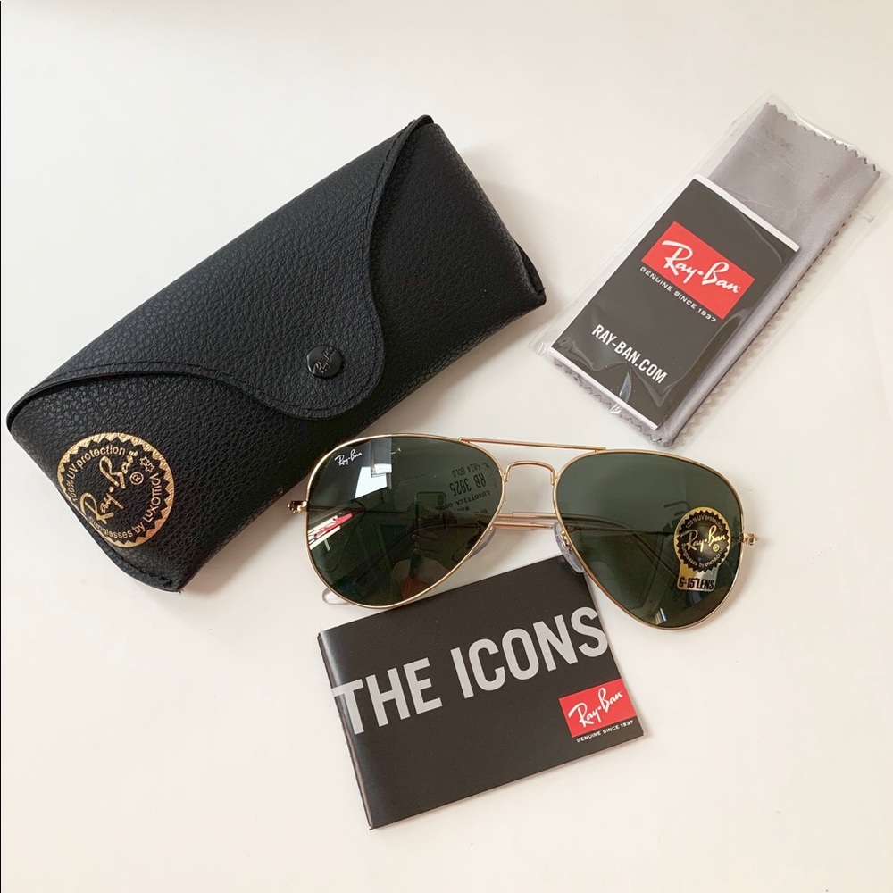 NEW! RayBan Aviator Gold Sunglasses